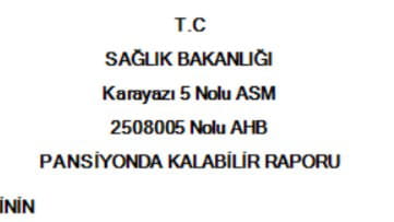 yurtta kalabilir raporu